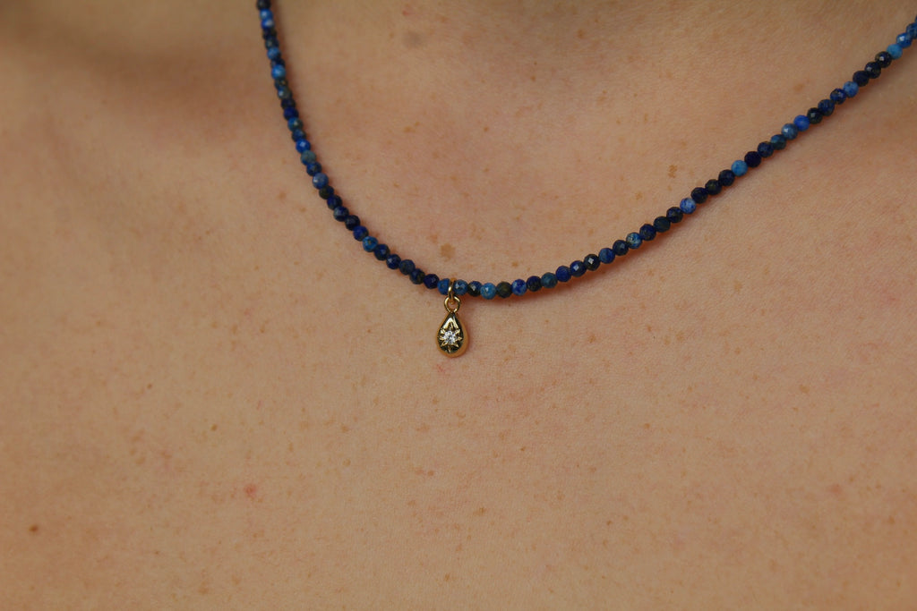 Lapis Lazuli & Teardrop Starburst Pendant ~ Wisdom
