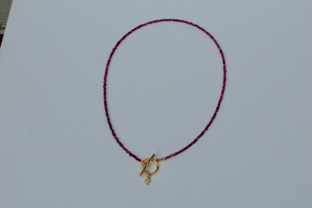 Ruby & Diamond Pendant Choker ~ Vitality