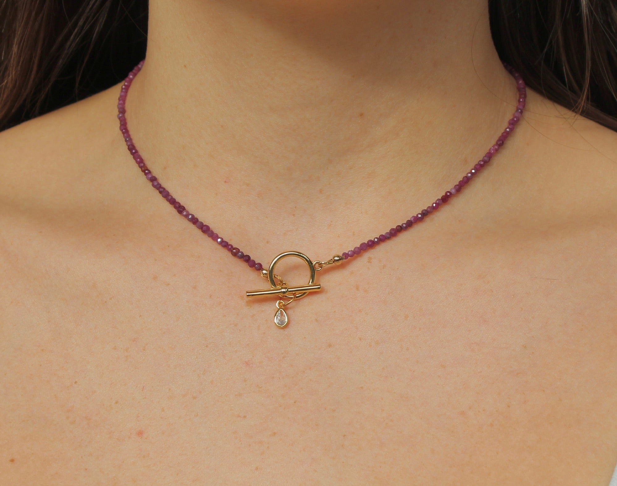 Ruby & Diamond Pendant Choker ~ Vitality