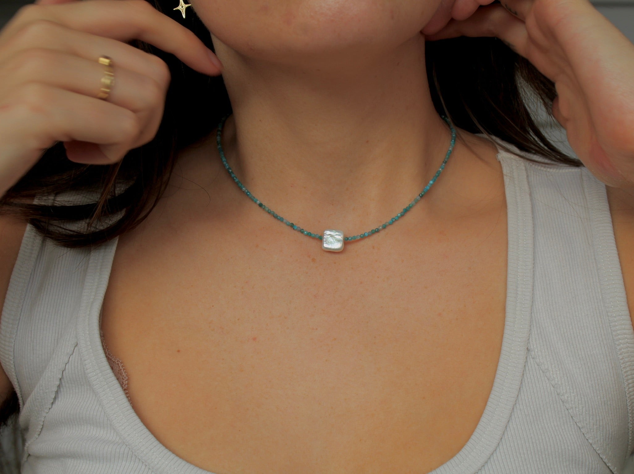 Apatite & Freshwater Pearl ~ Bliss