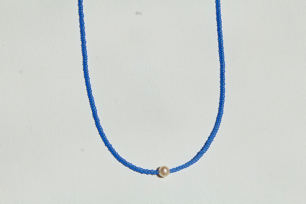 Small Bead & Freshwater Pearl Choker ~ Clarity