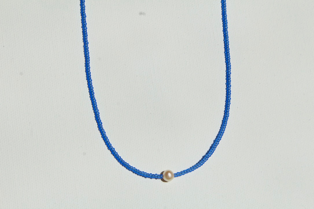 Small Bead & Freshwater Pearl Choker ~ Clarity