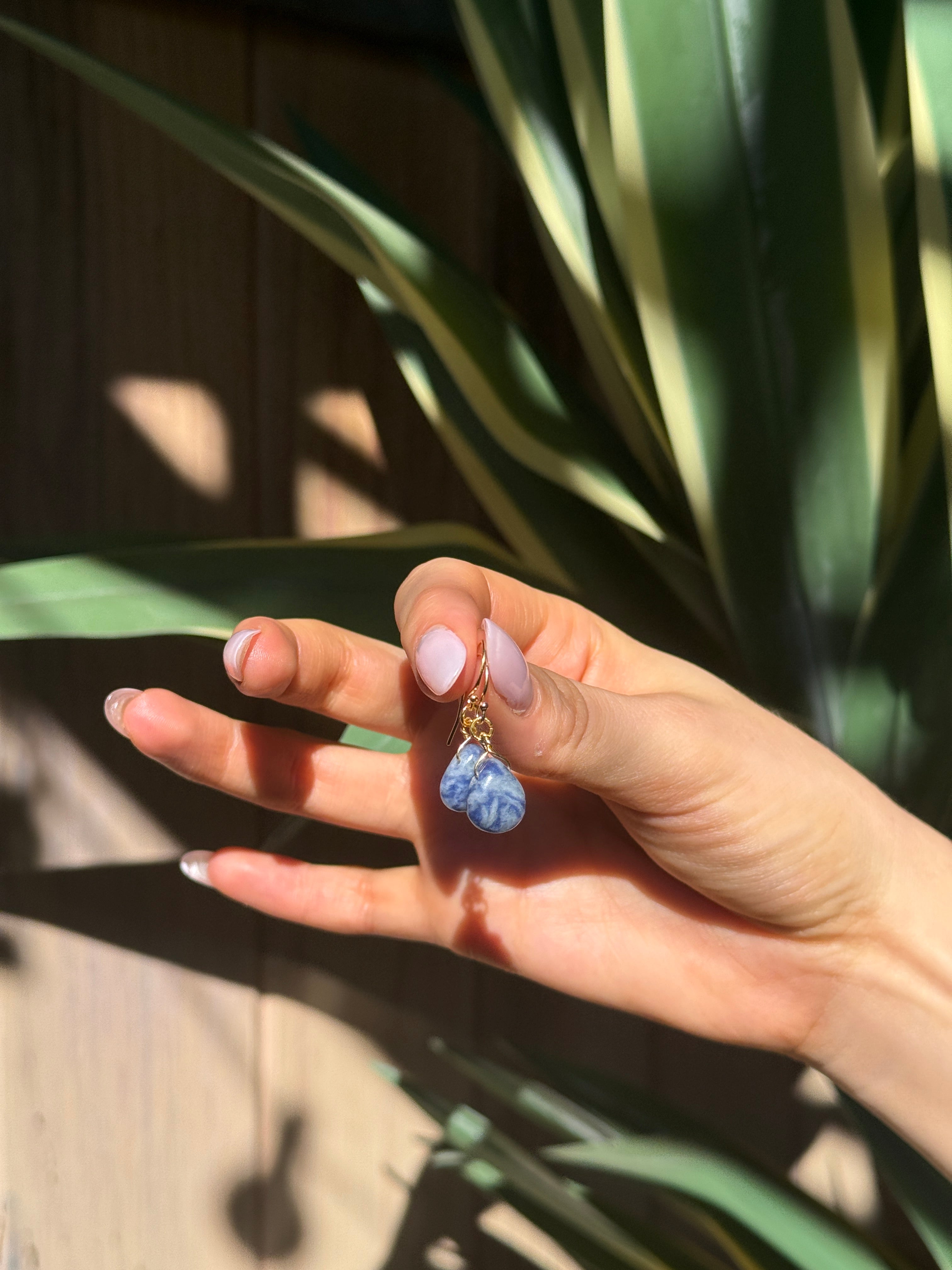 Sodalite Teardrop Earrings ~ Clarity