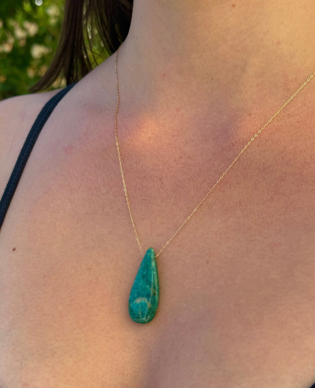 Aventurine Teardrop Necklace ~ Courage
