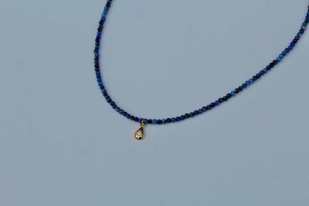 Lapis Lazuli & Teardrop Starburst Pendant ~ Wisdom
