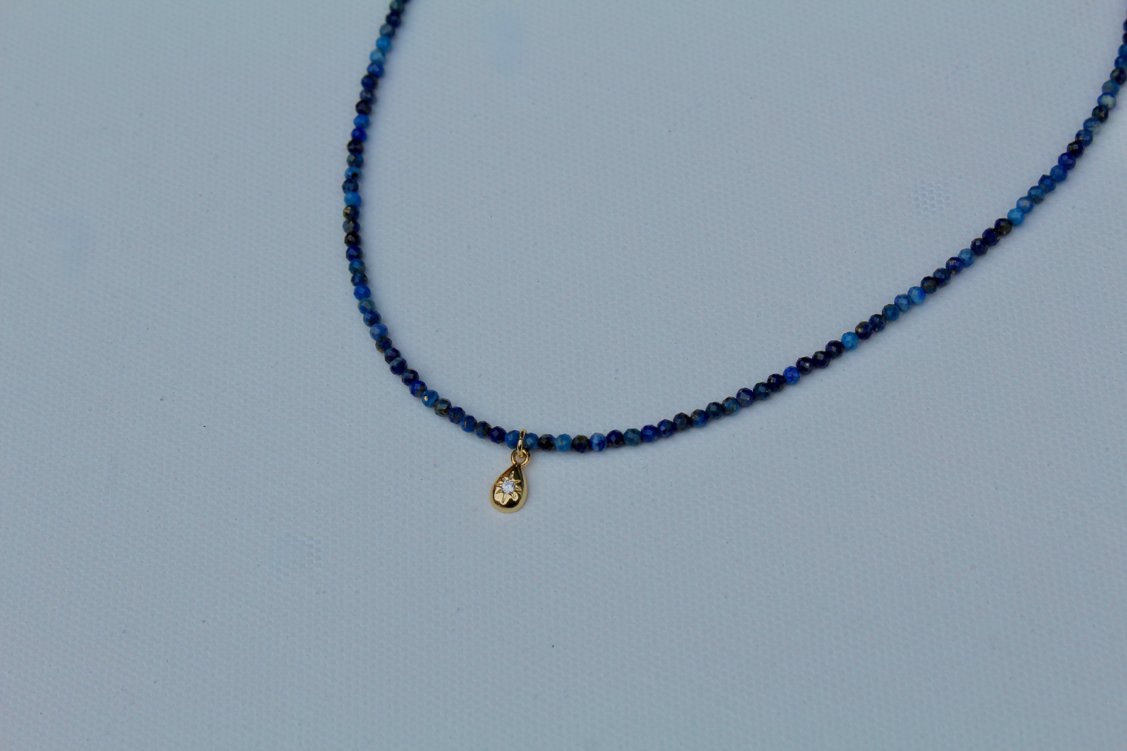 Lapis Lazuli & Teardrop Starburst Pendant ~ Wisdom