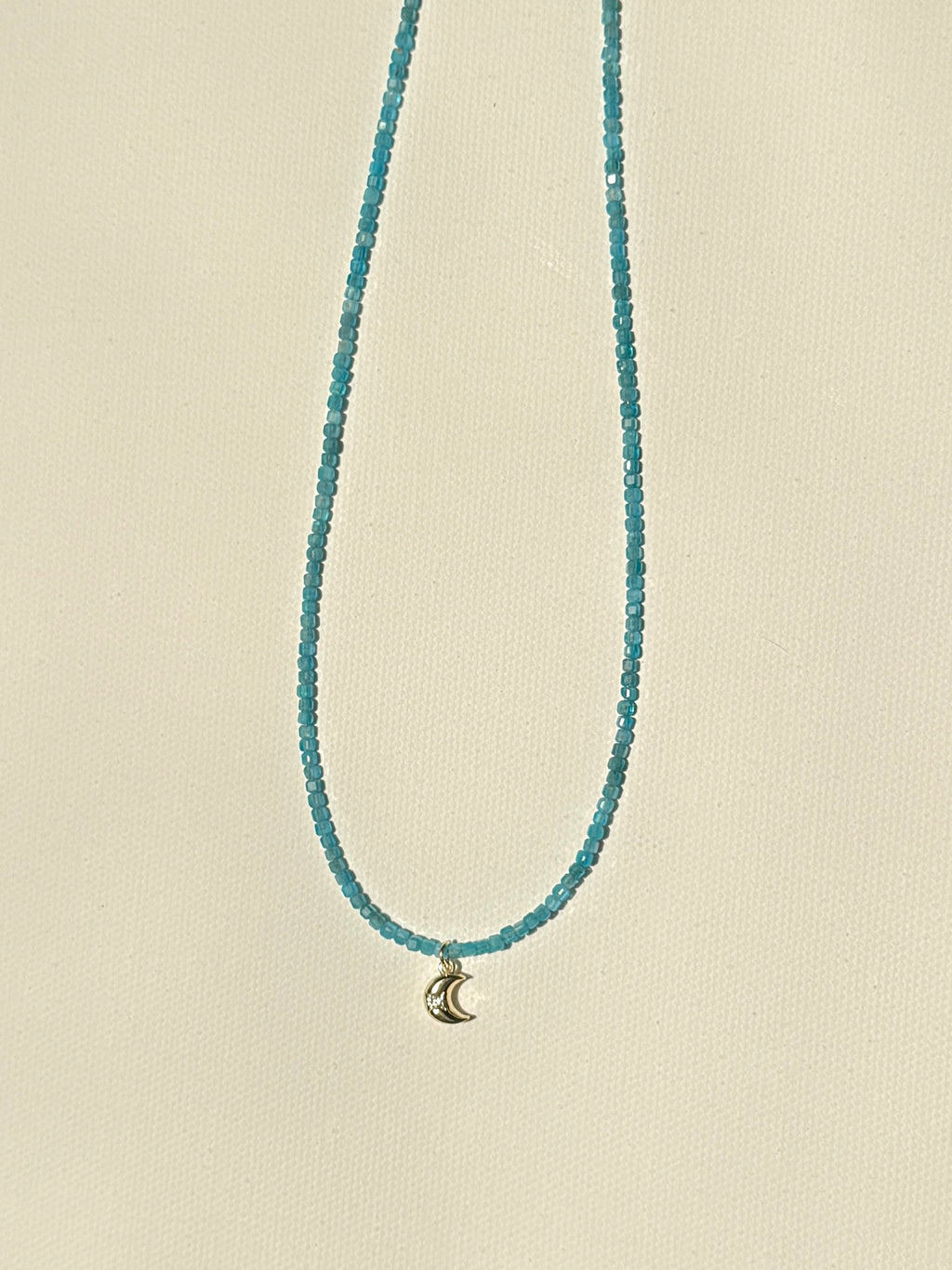 Blue Apatite & Moon Pendant ~ Transformation