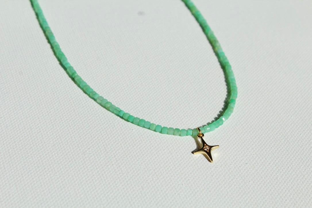 Green Jade & Star Pendant ~ Cleansing