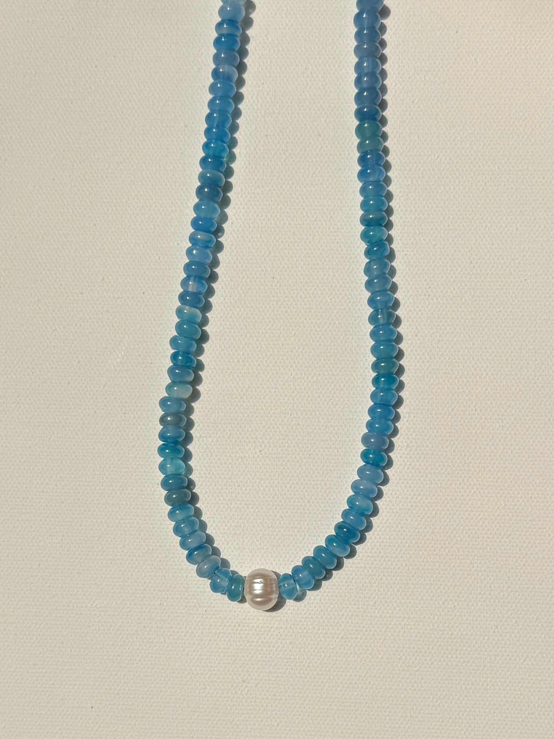 Blue Agate & Freshwater Pearl ~ Tranquility