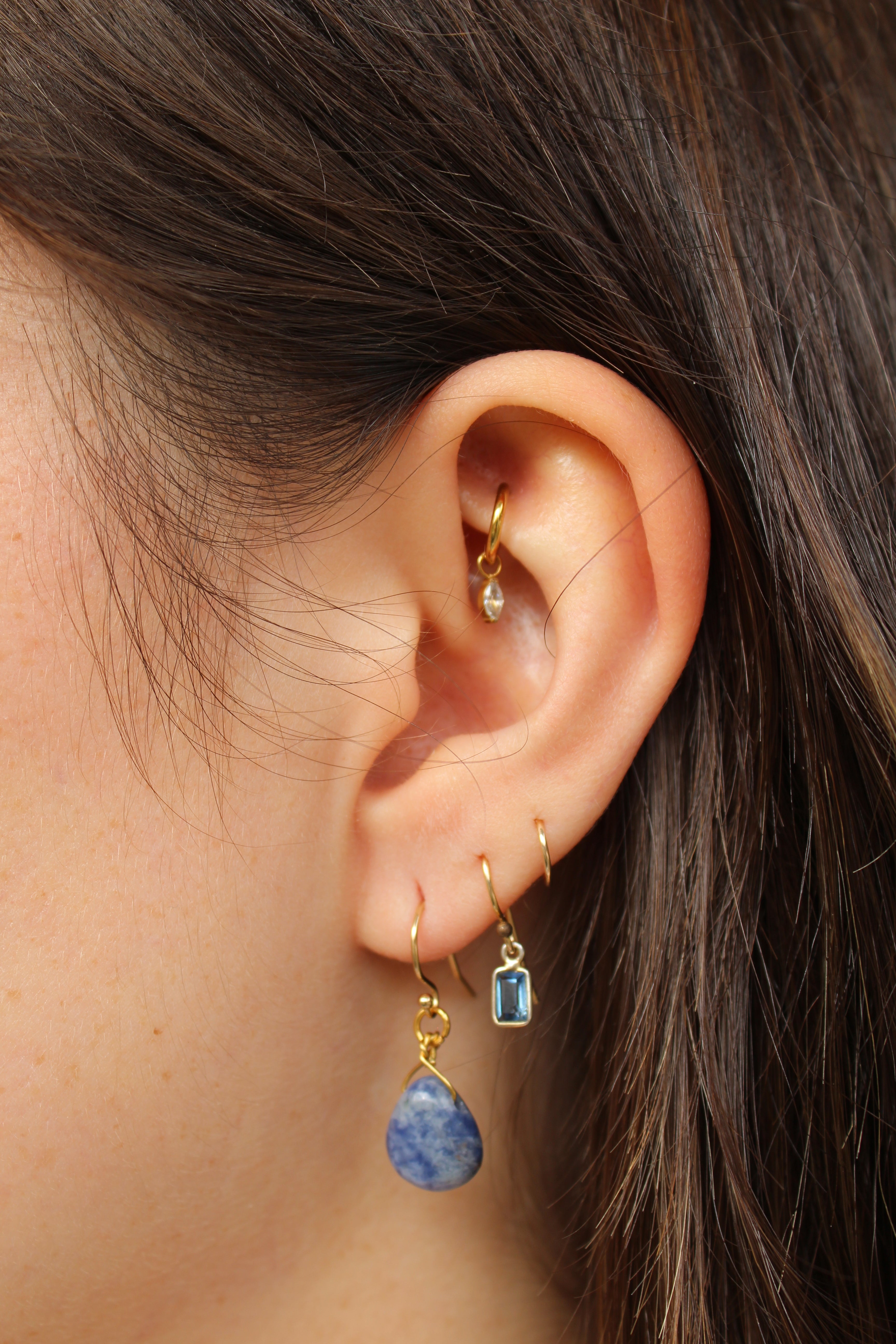 Sodalite Teardrop Earrings ~ Clarity