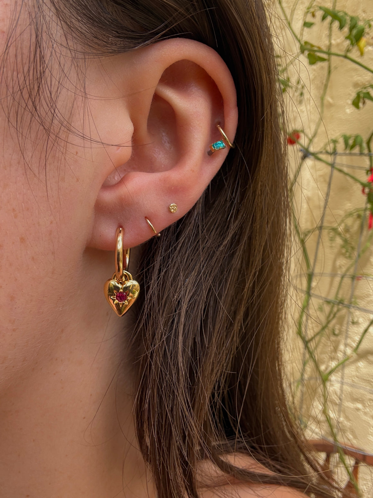 Heart Burst Hoop Earrings