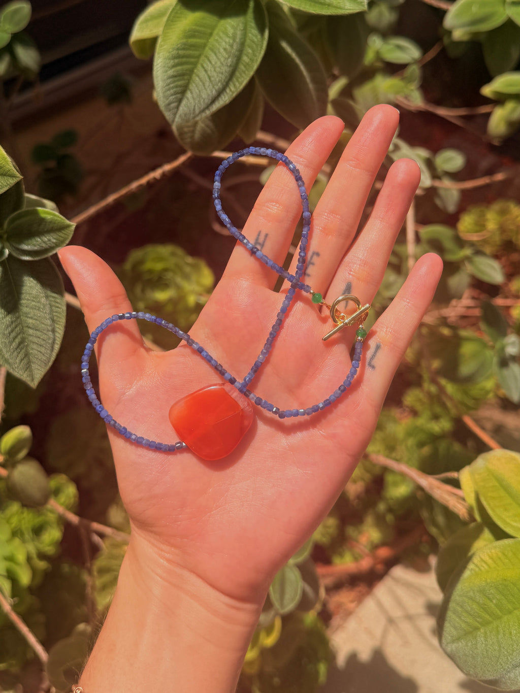 Sodalite & Carnelian Necklace ~ Intuition & Motivation
