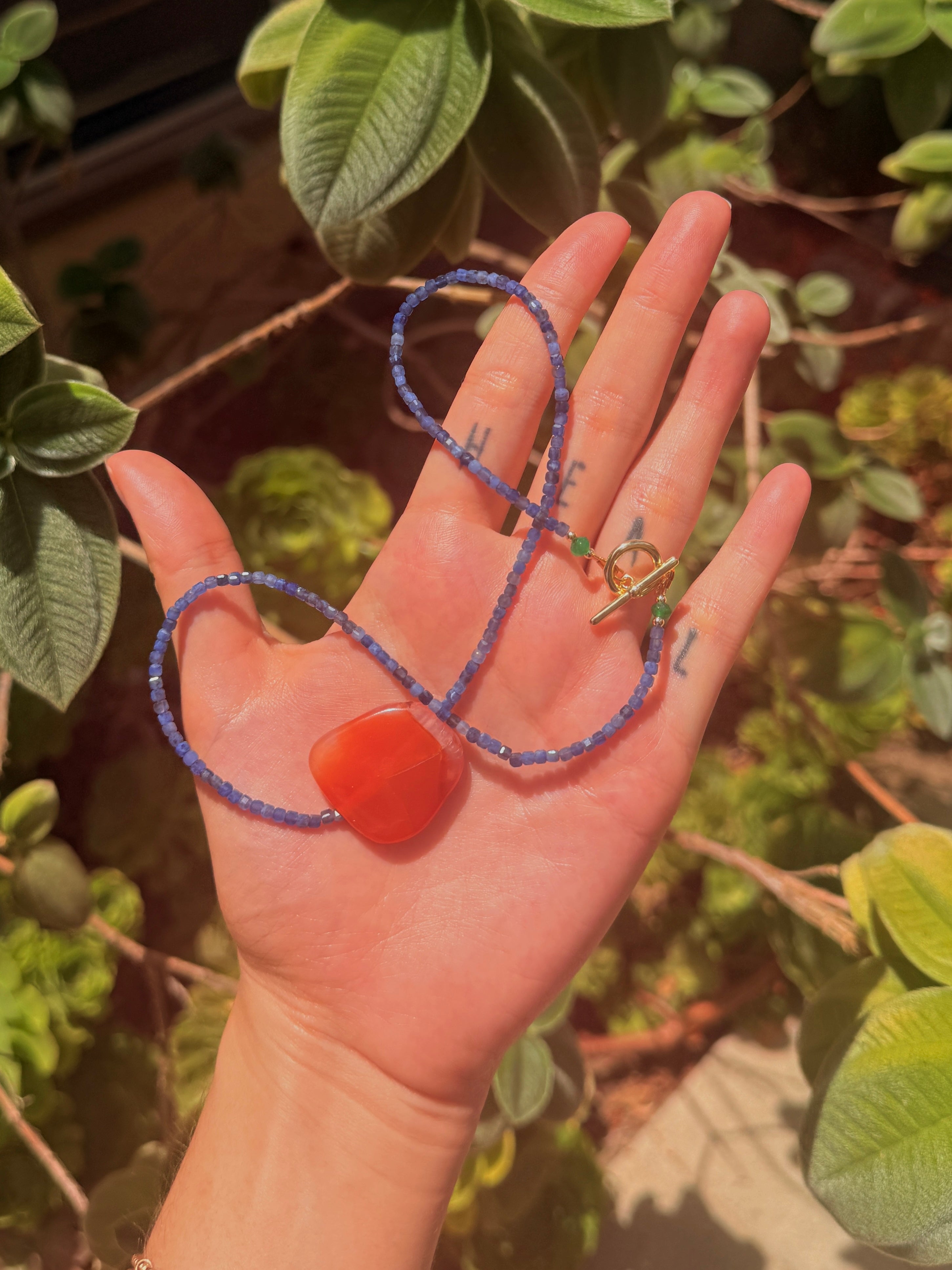 Sodalite & Carnelian Necklace ~ Intuition & Motivation