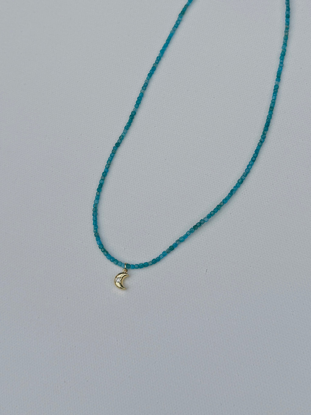 Blue Apatite & Moon Pendant ~ Transformation