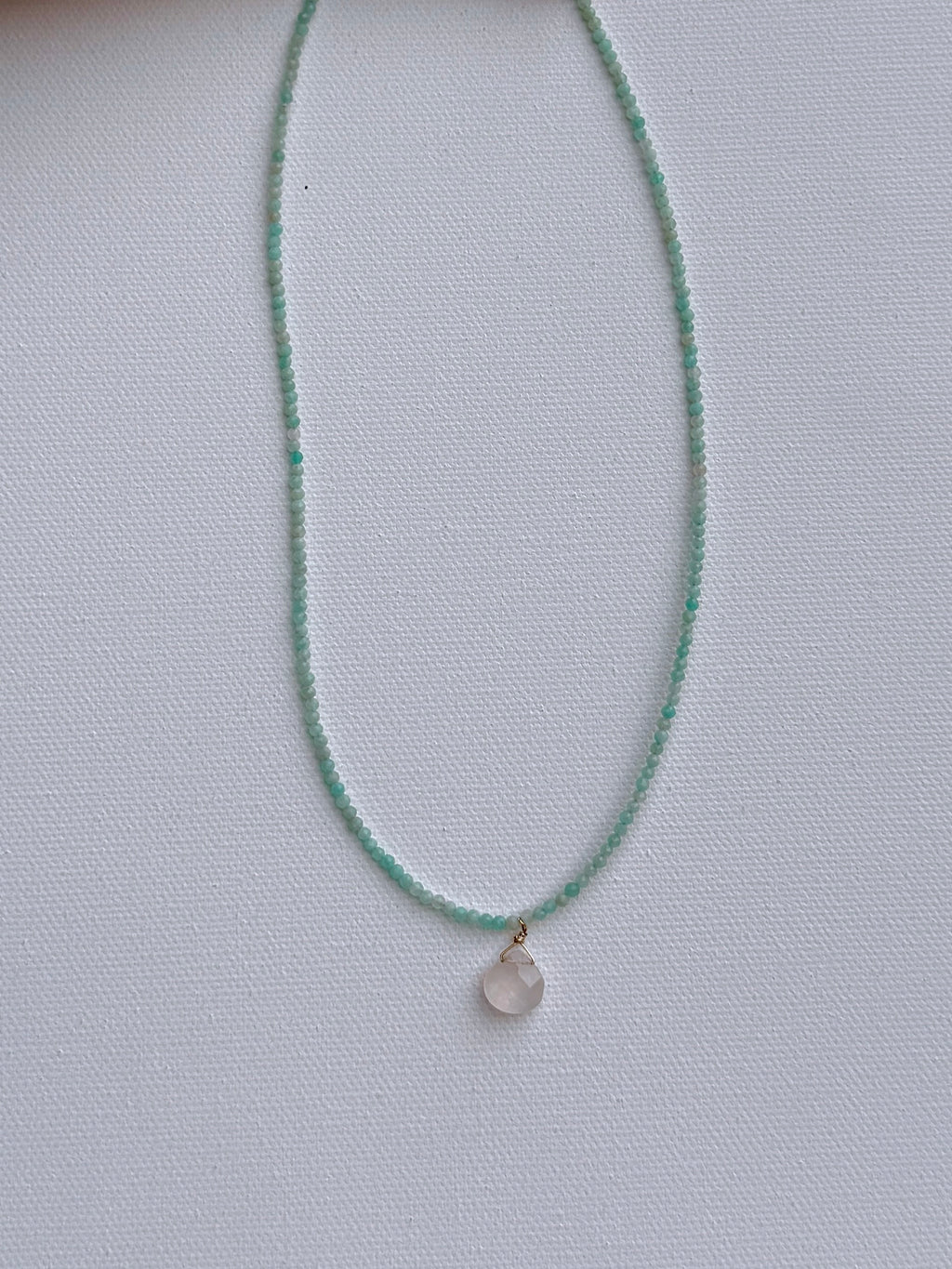 Amazonite & Quartz Teardrop Necklace ~ Healing